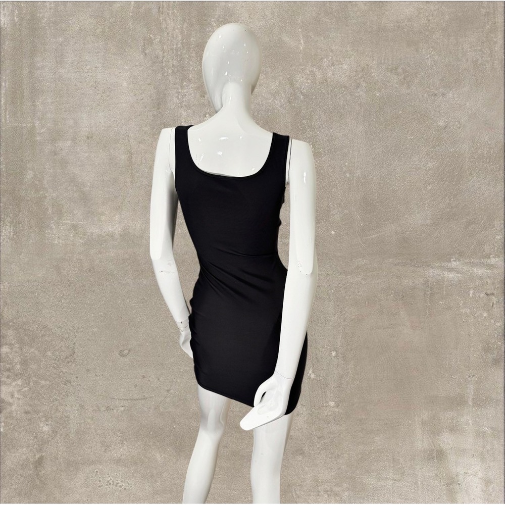 Dark Gray Bodycon Mini Dress Stretch Slip Dress Size S Minimalist Shapewear - Picture 3 of 6